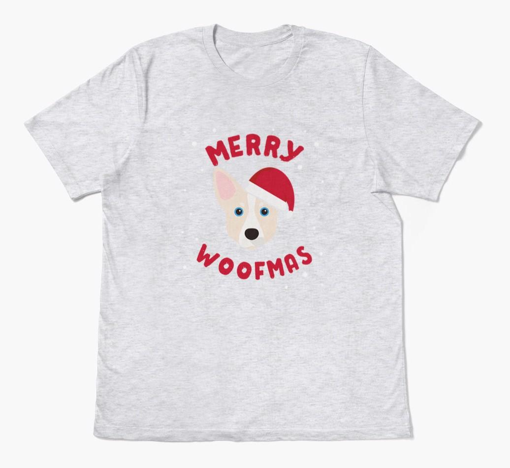 'Merry Woofmas' - Personalized {breedFullName} Adult T-Shirt