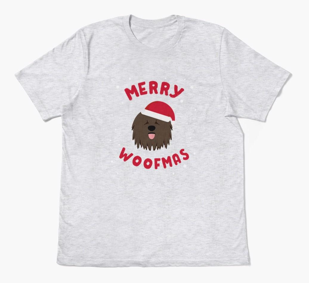 'Merry Woofmas' - Personalized {breedFullName} Adult T-Shirt