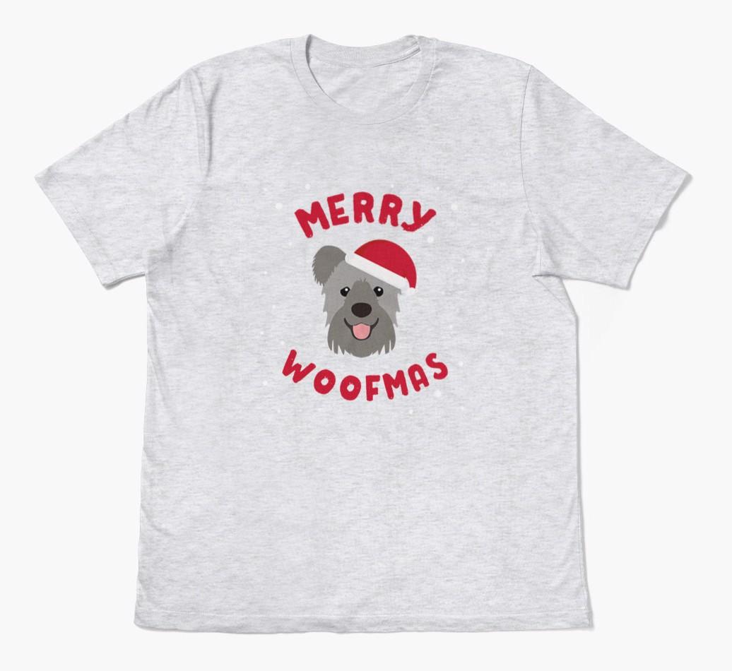 'Merry Woofmas' - Personalized {breedFullName} Adult T-Shirt
