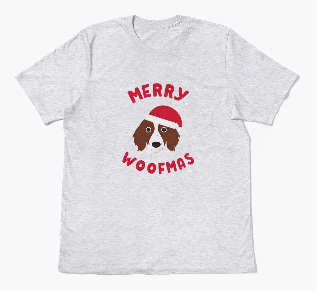 'Merry Woofmas' - Personalized {breedFullName} Adult T-Shirt