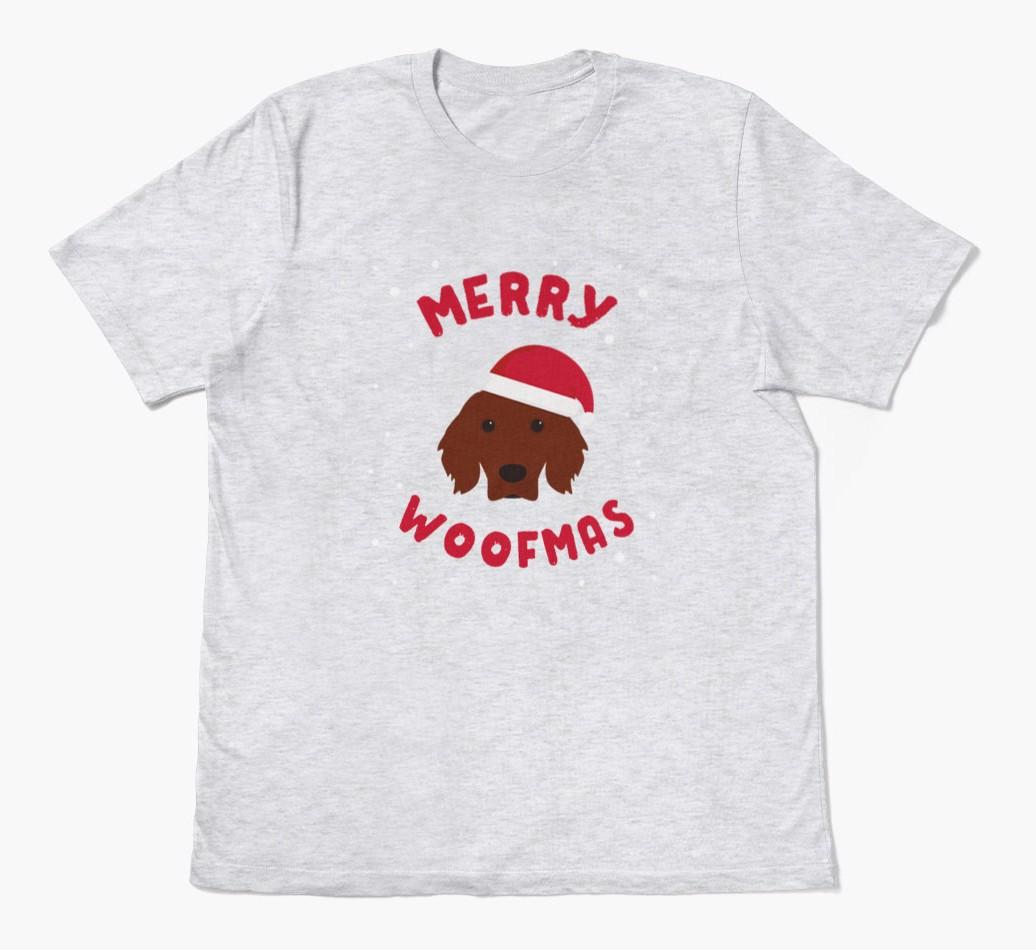 'Merry Woofmas' - Personalized {breedFullName} Adult T-Shirt