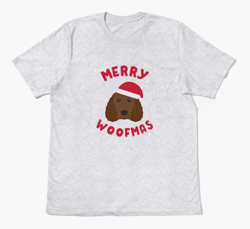 'Merry Woofmas' - Personalized {breedFullName} Adult T-Shirt