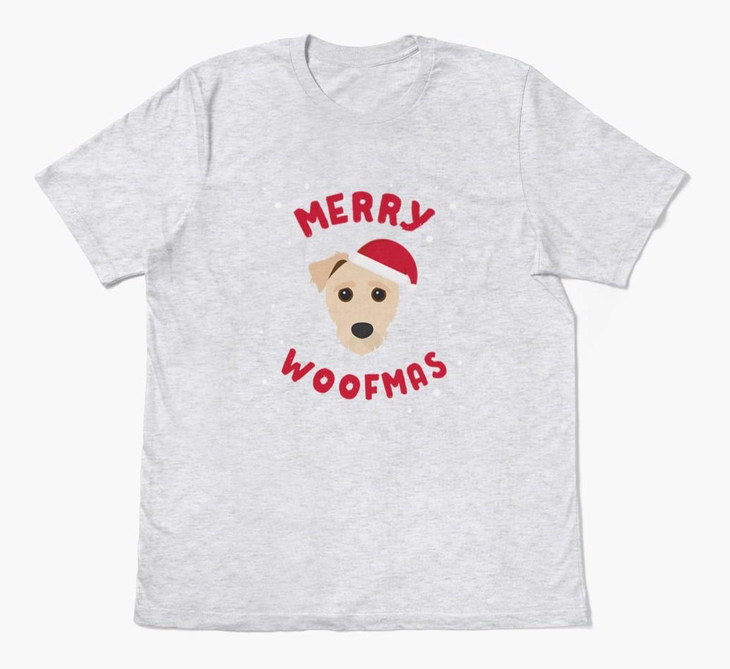 'Merry Woofmas' - Personalized {breedFullName} Adult T-Shirt