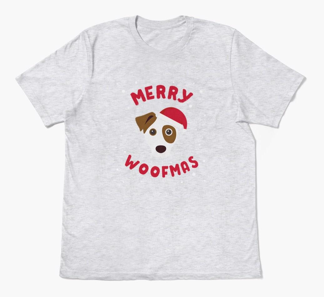 'Merry Woofmas' - Personalized {breedFullName} Adult T-Shirt