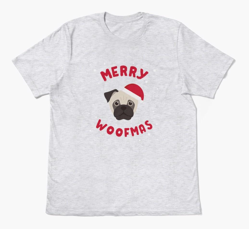 'Merry Woofmas' - Personalized {breedFullName} Adult T-Shirt