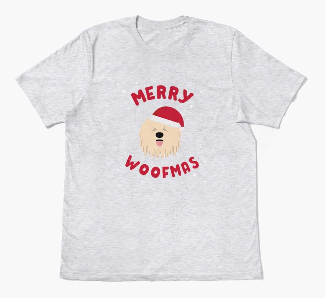'Merry Woofmas' - Personalized {breedFullName} Adult T-Shirt