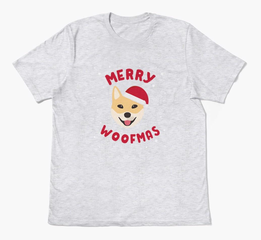'Merry Woofmas' - Personalized {breedFullName} Adult T-Shirt