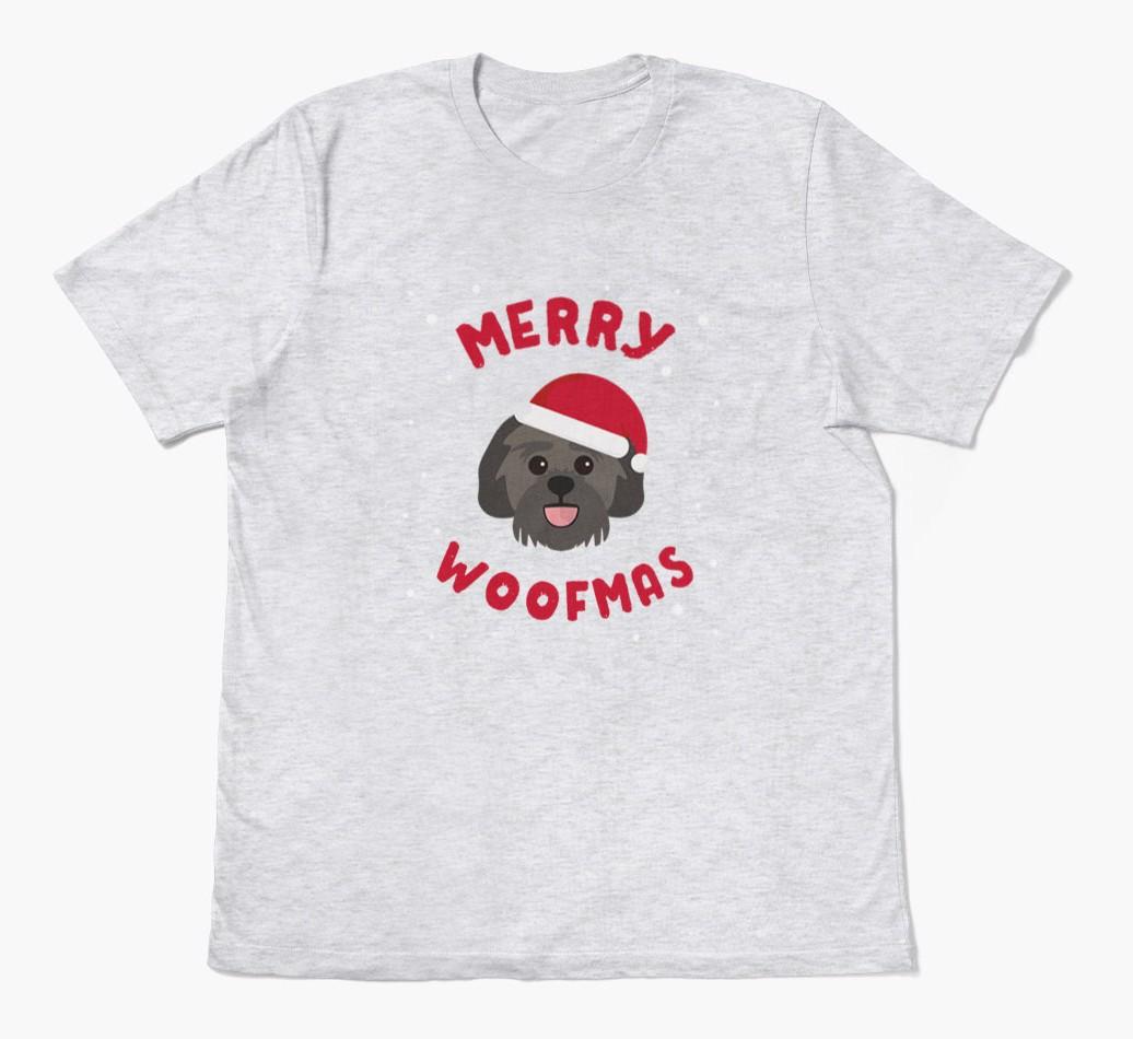 'Merry Woofmas' - Personalized {breedFullName} Adult T-Shirt
