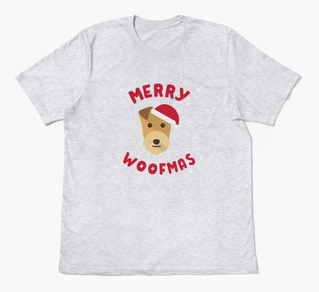 'Merry Woofmas' - Personalized {breedFullName} Adult T-Shirt