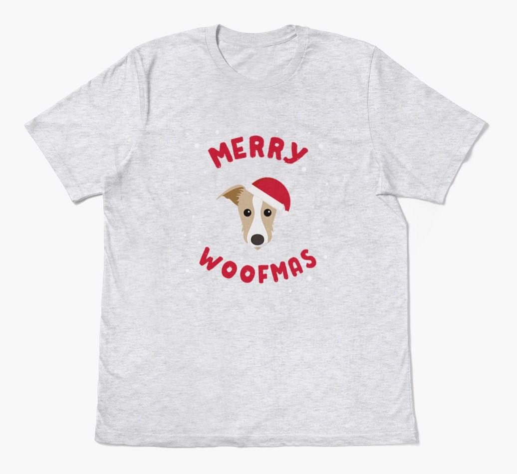 'Merry Woofmas' - Personalized {breedFullName} Adult T-Shirt