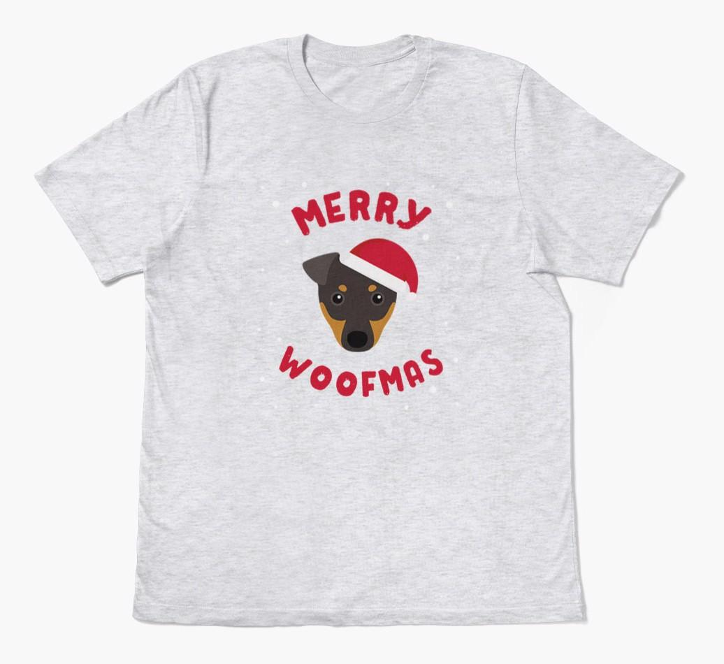 'Merry Woofmas' - Personalized {breedFullName} Adult T-Shirt