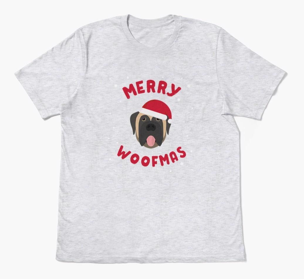 'Merry Woofmas' - Personalized {breedFullName} Adult T-Shirt