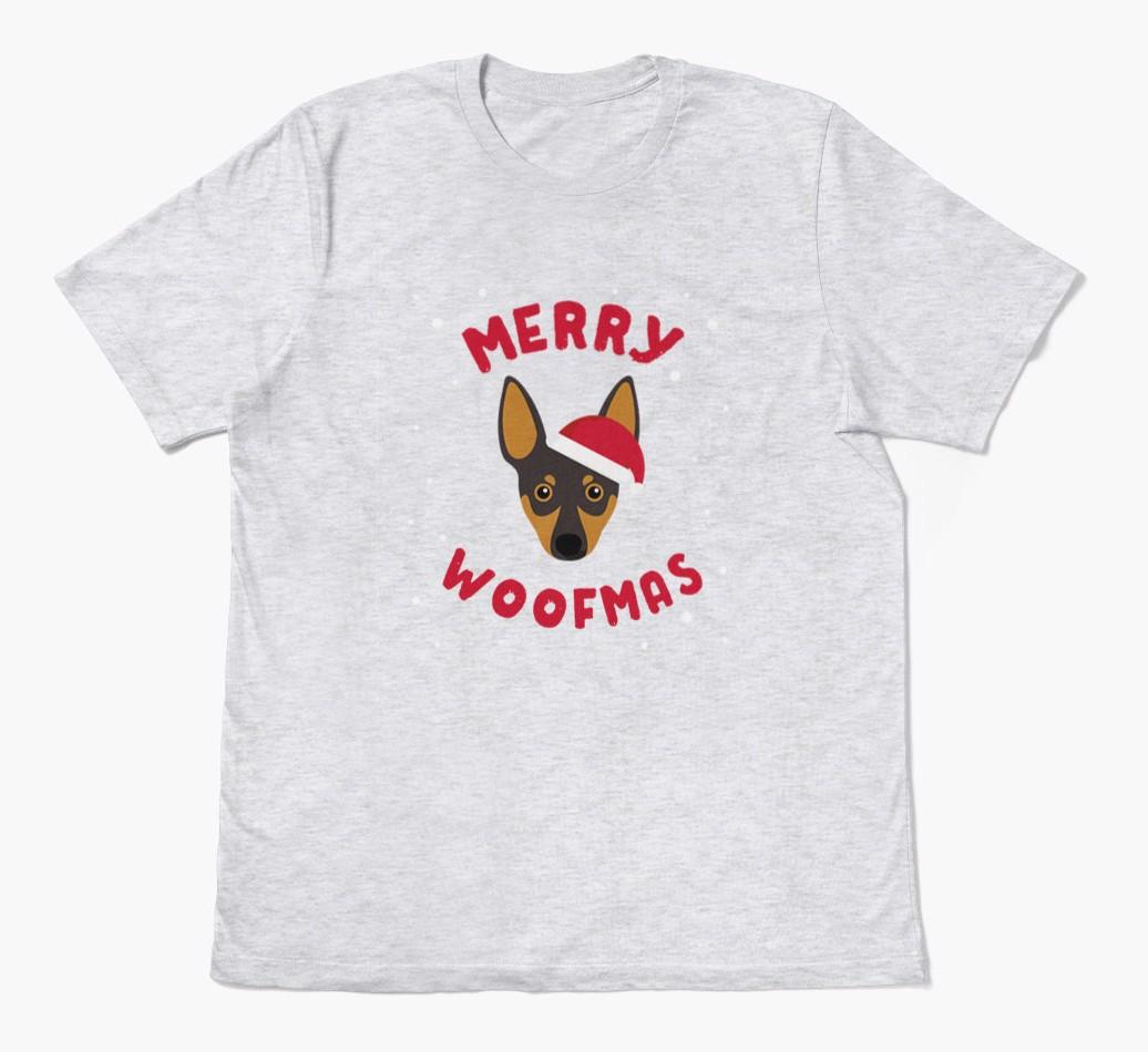 'Merry Woofmas' - Personalized {breedFullName} Adult T-Shirt