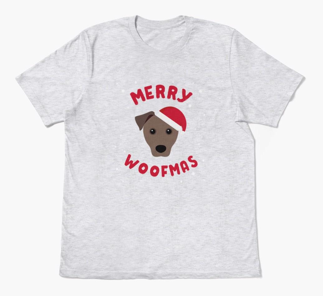 'Merry Woofmas' - Personalized {breedFullName} Adult T-Shirt