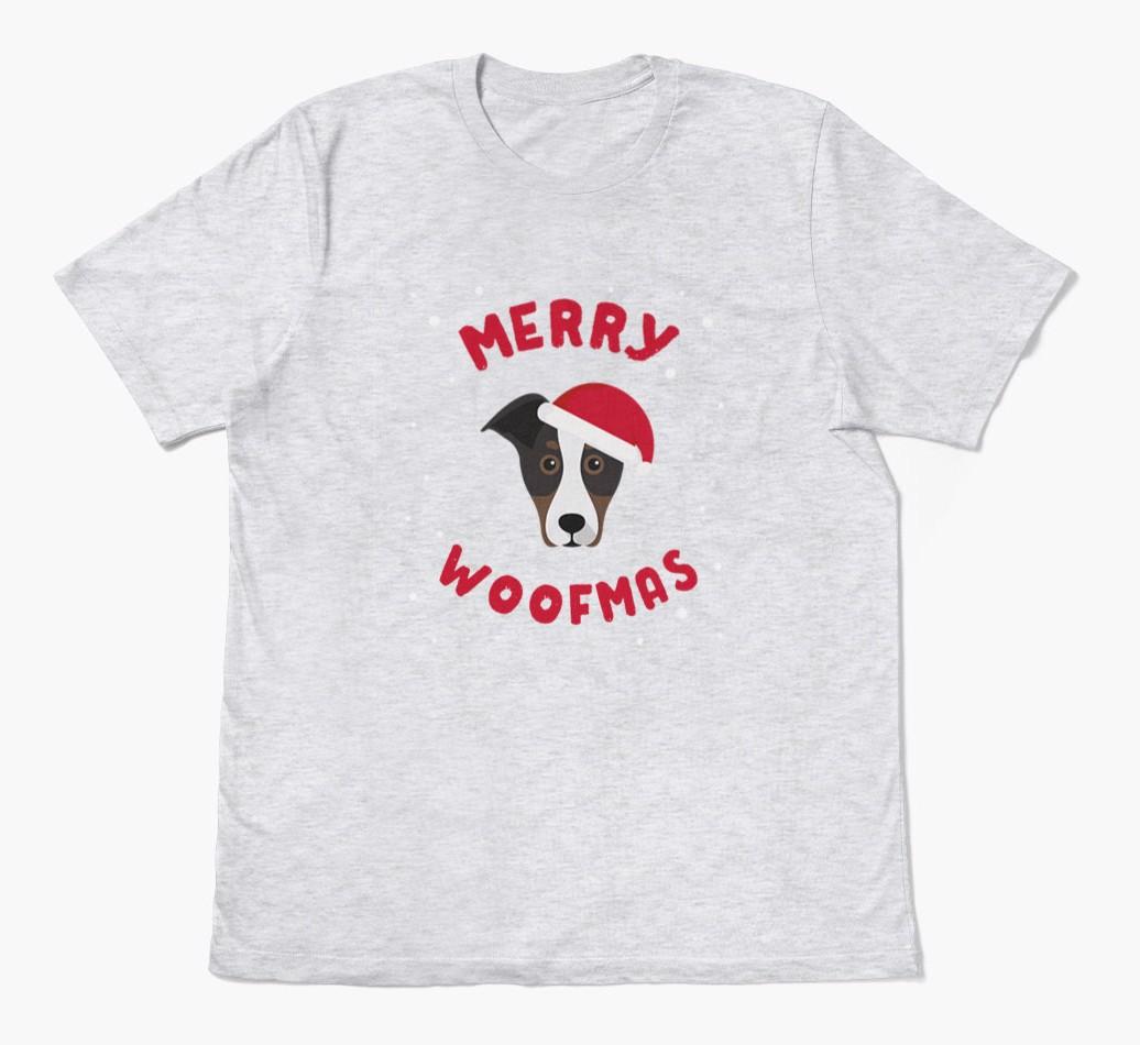 'Merry Woofmas' - Personalized {breedFullName} Adult T-Shirt