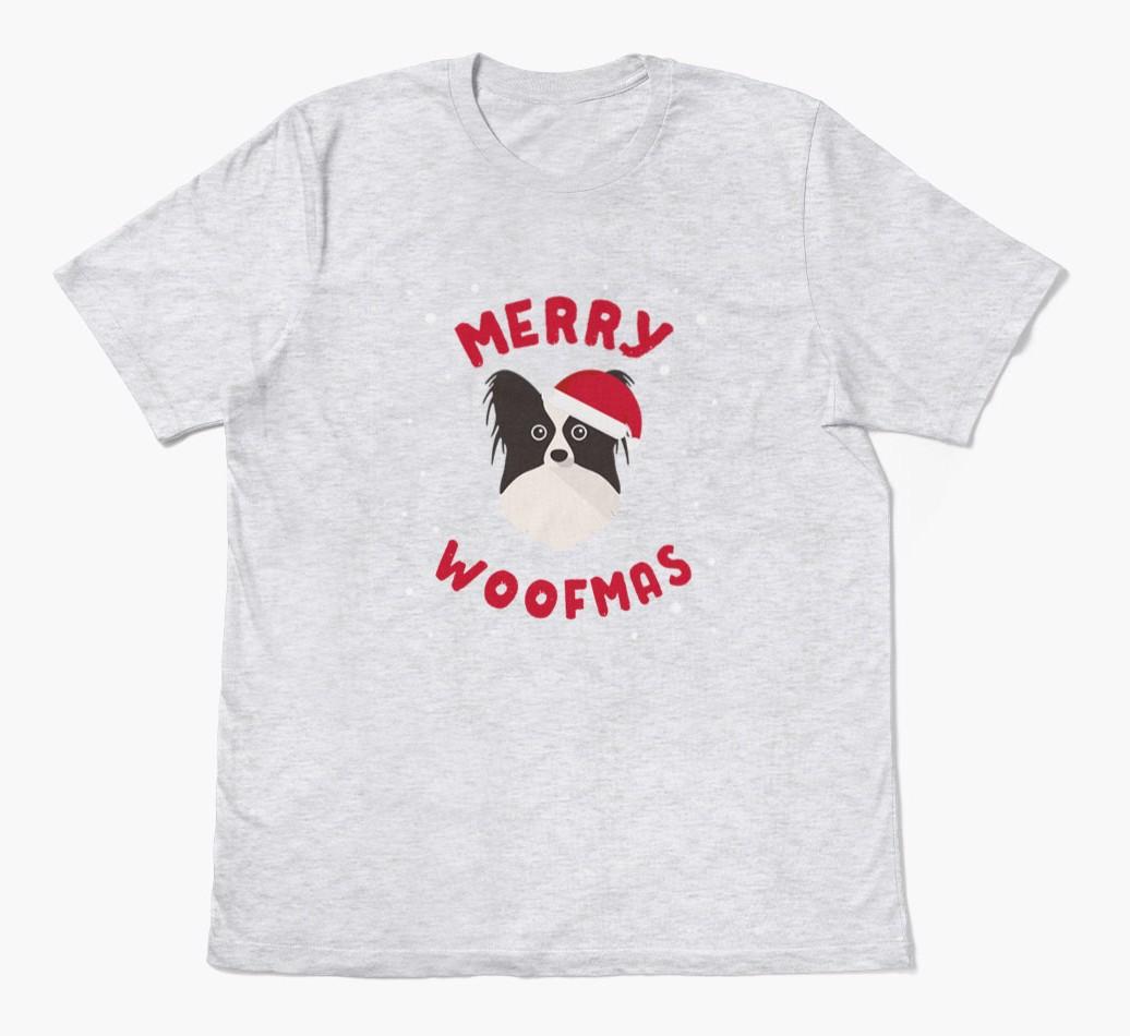 'Merry Woofmas' - Personalized {breedFullName} Adult T-Shirt