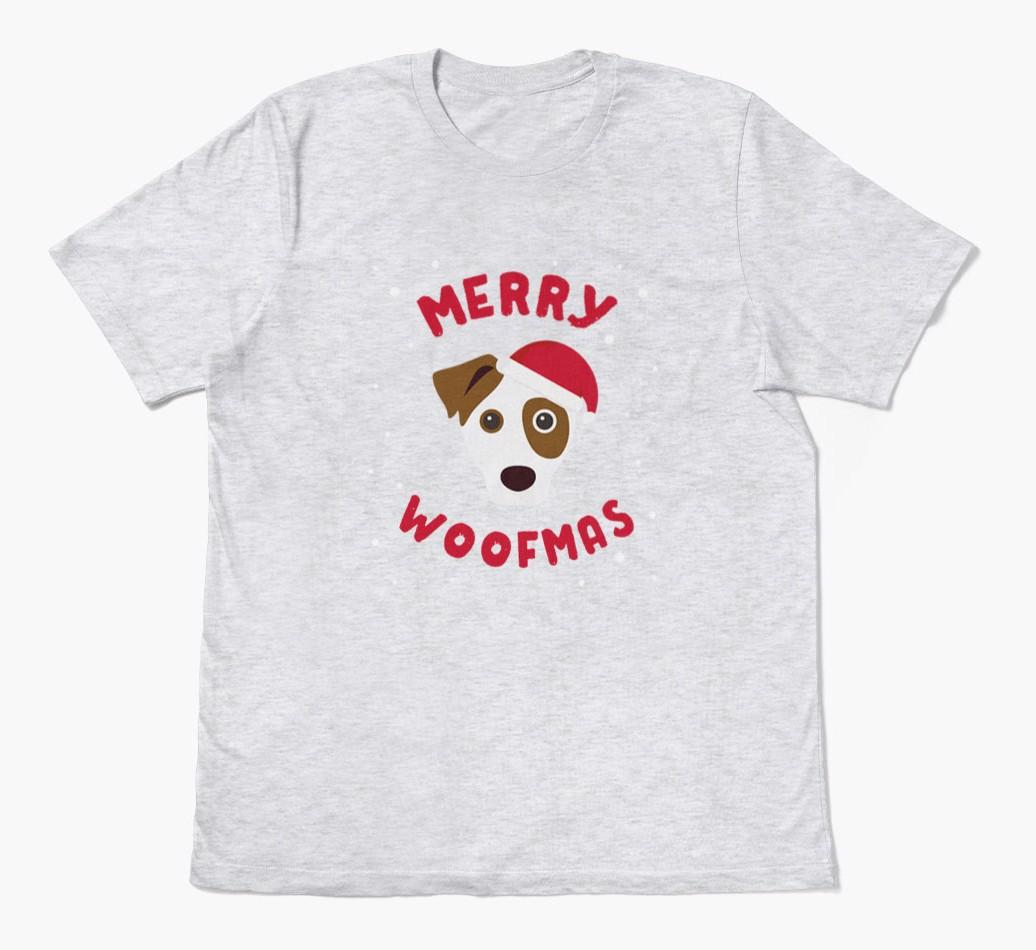 'Merry Woofmas' - Personalized {breedFullName} Adult T-Shirt