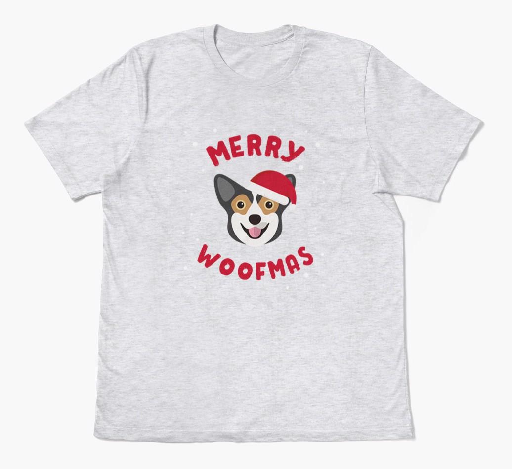 'Merry Woofmas' - Personalized {breedFullName} Adult T-Shirt
