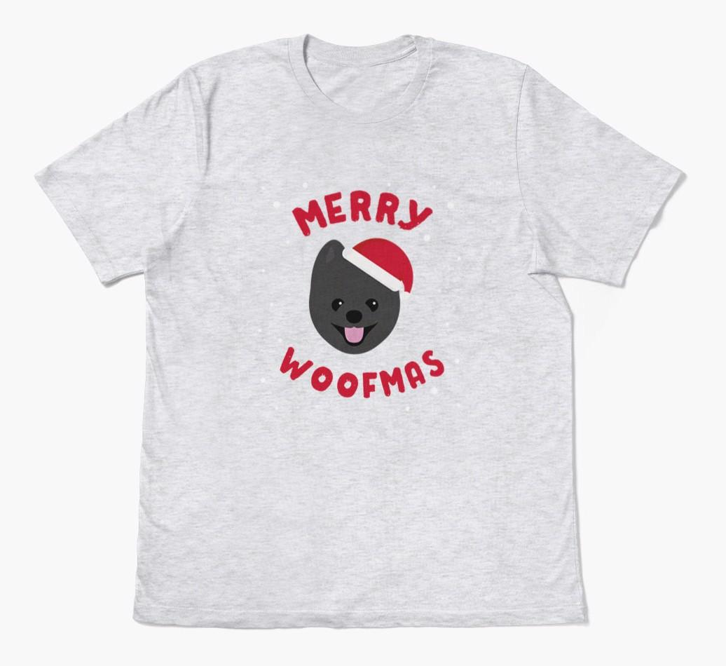 'Merry Woofmas' - Personalized {breedFullName} Adult T-Shirt