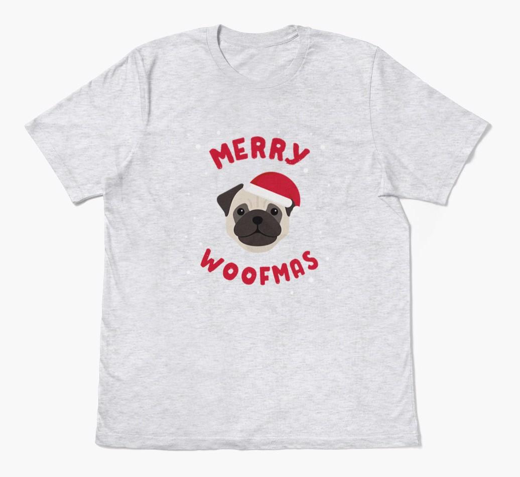 'Merry Woofmas' - Personalized {breedFullName} Adult T-Shirt