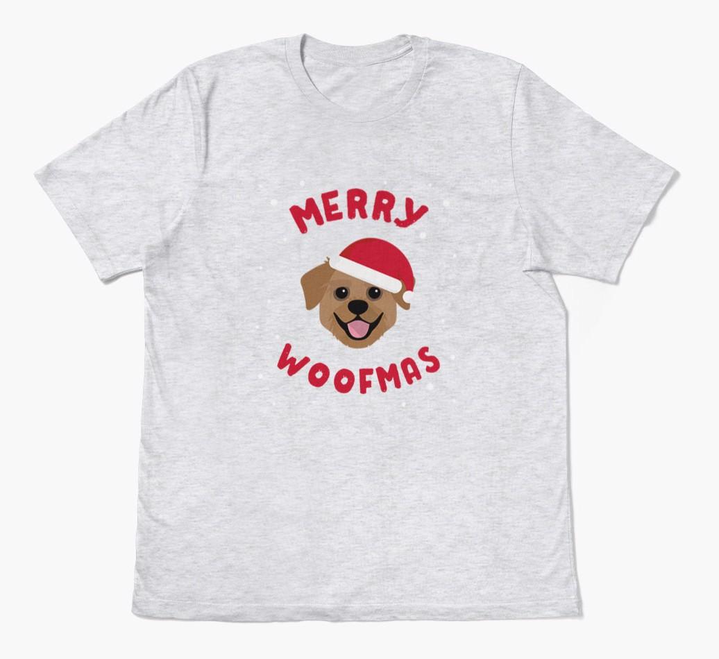 'Merry Woofmas' - Personalized {breedFullName} Adult T-Shirt