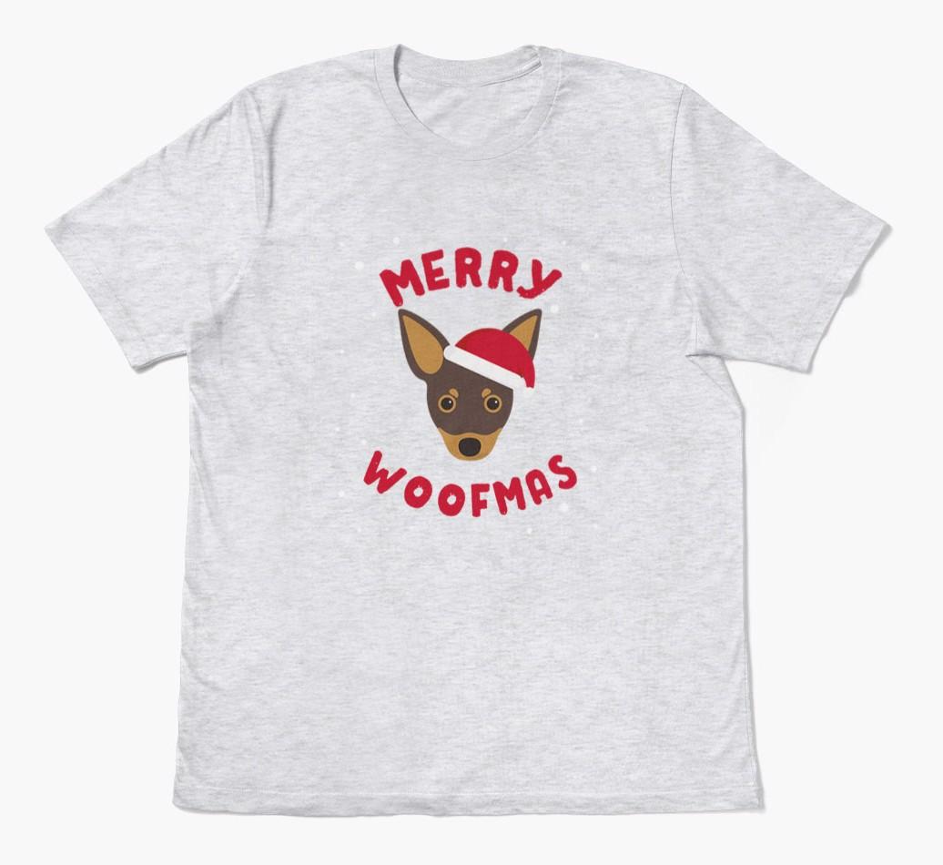 'Merry Woofmas' - Personalized {breedFullName} Adult T-Shirt
