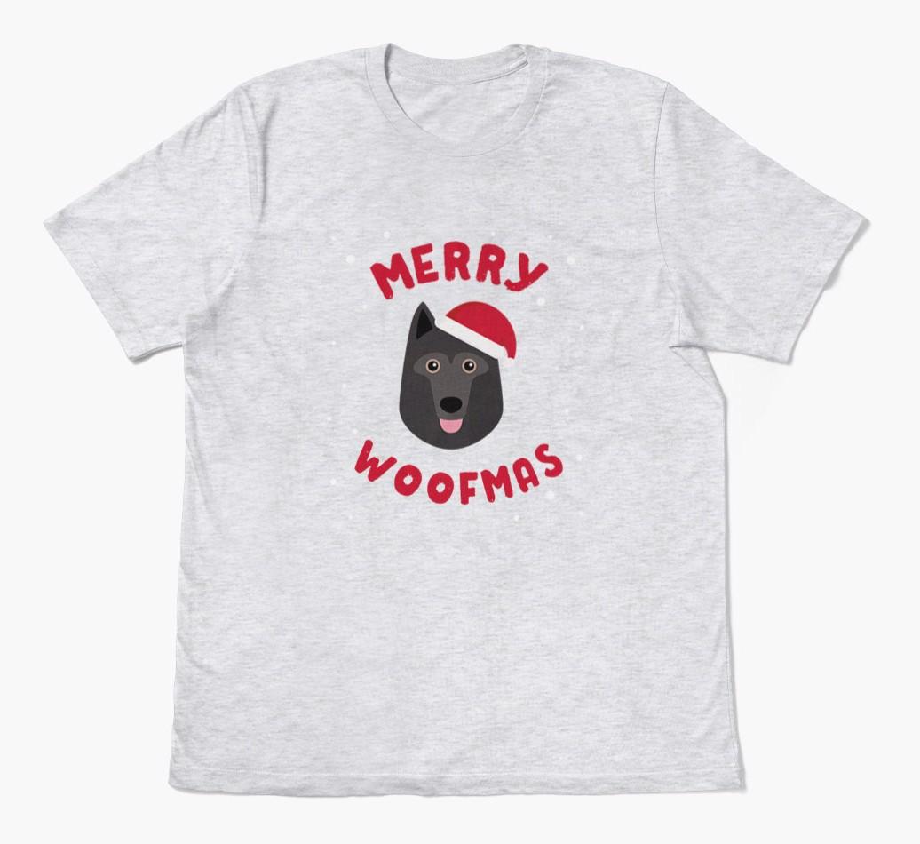 'Merry Woofmas' - Personalized {breedFullName} Adult T-Shirt