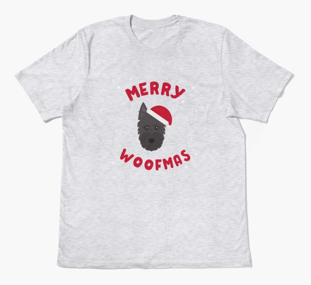 'Merry Woofmas' - Personalized {breedFullName} Adult T-Shirt