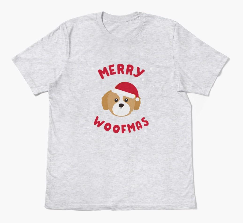 'Merry Woofmas' - Personalized {breedFullName} Adult T-Shirt