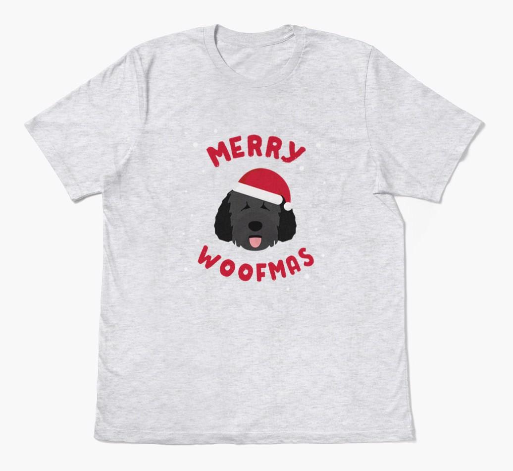 'Merry Woofmas' - Personalized {breedFullName} Adult T-Shirt