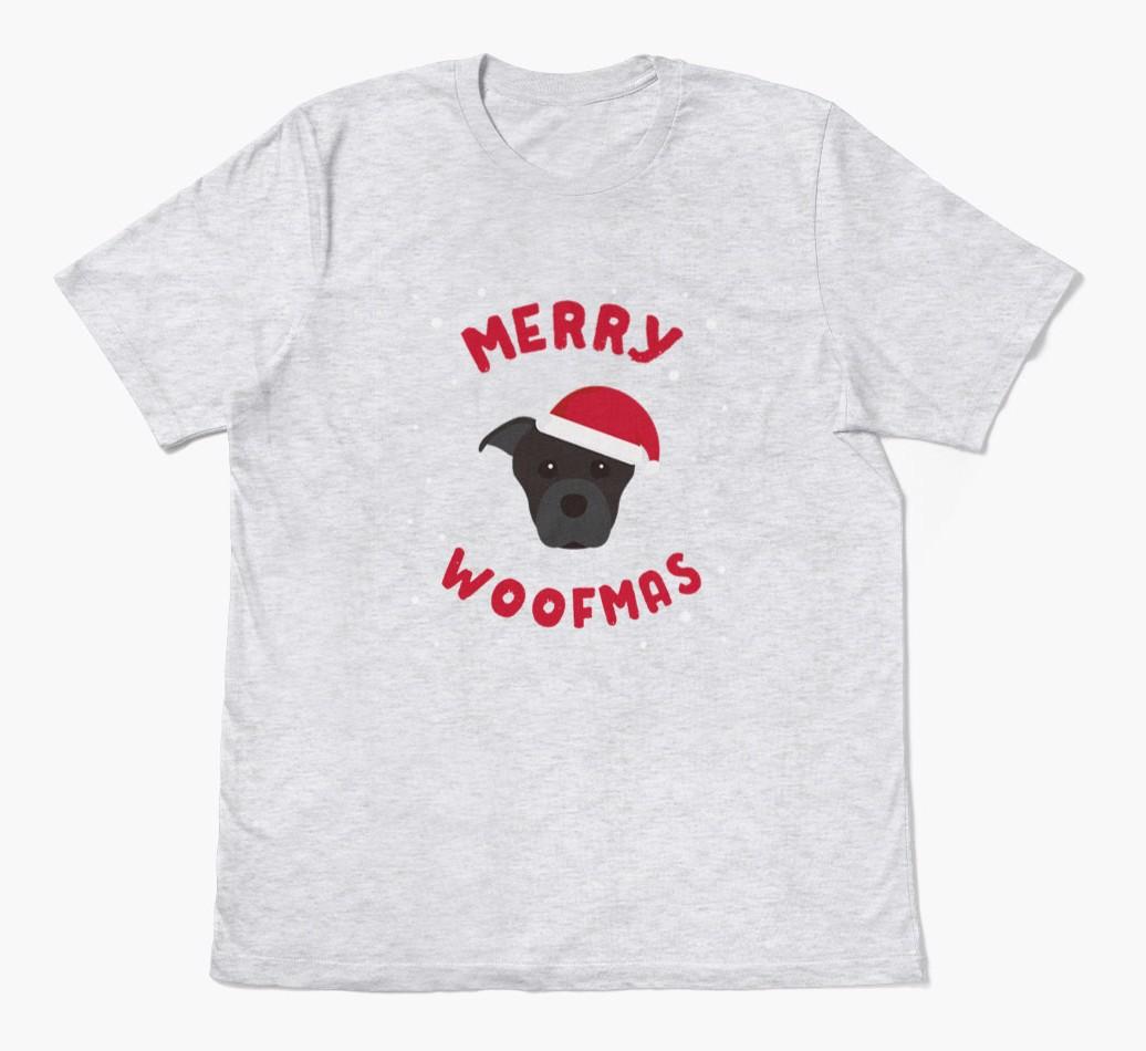 'Merry Woofmas' - Personalized {breedFullName} Adult T-Shirt