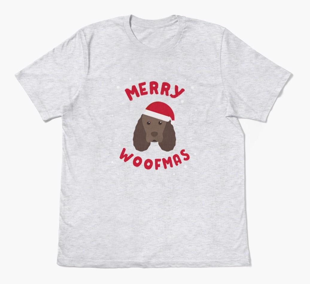 'Merry Woofmas' - Personalized {breedFullName} Adult T-Shirt