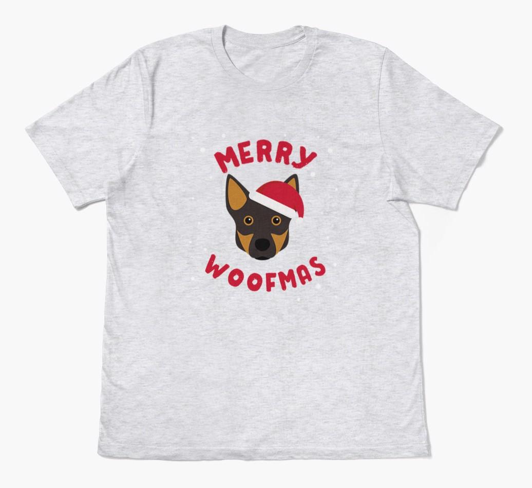 'Merry Woofmas' - Personalized {breedFullName} Adult T-Shirt