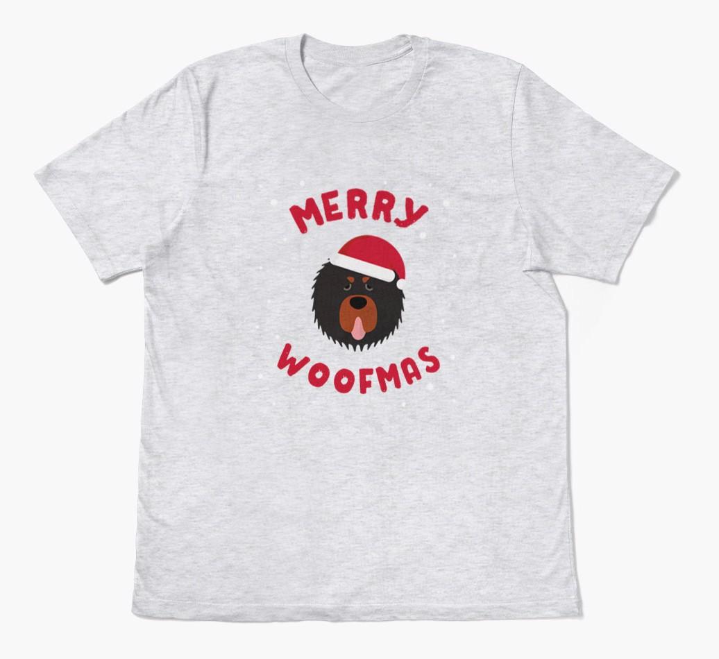 'Merry Woofmas' - Personalized {breedFullName} Adult T-Shirt
