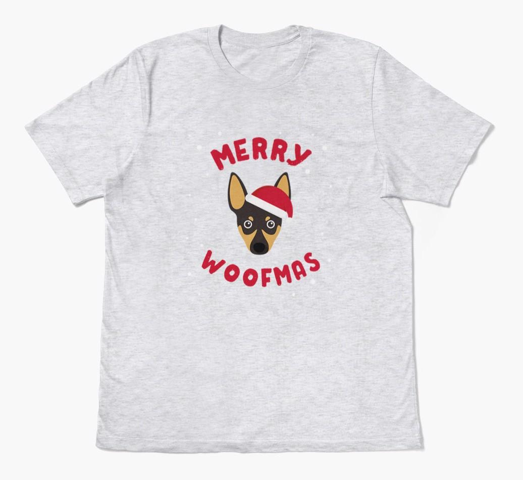 'Merry Woofmas' - Personalized {breedFullName} Adult T-Shirt