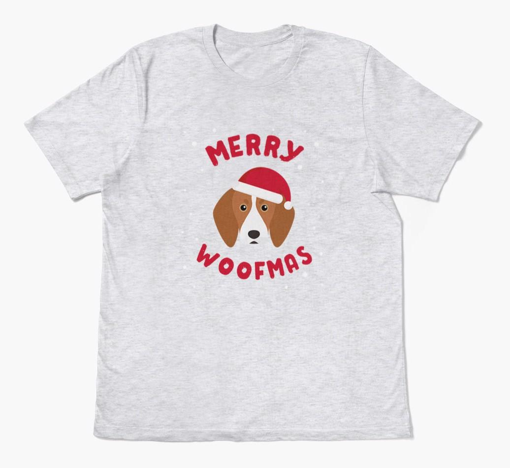 'Merry Woofmas' - Personalized {breedFullName} Adult T-Shirt