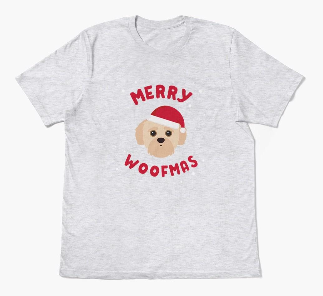 'Merry Woofmas' - Personalized {breedFullName} Adult T-Shirt