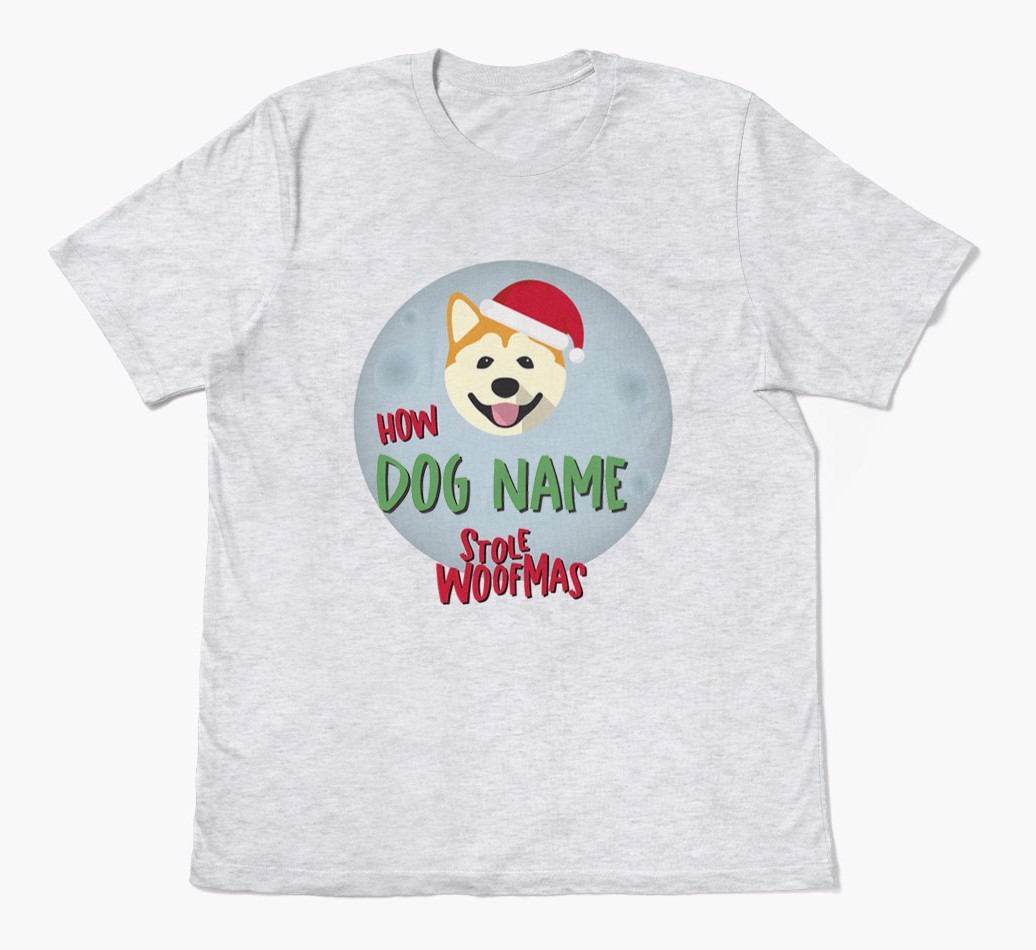 'How {dogsName} Stole Woofmas' - Personalised {breedFullName} Adult T-Shirt