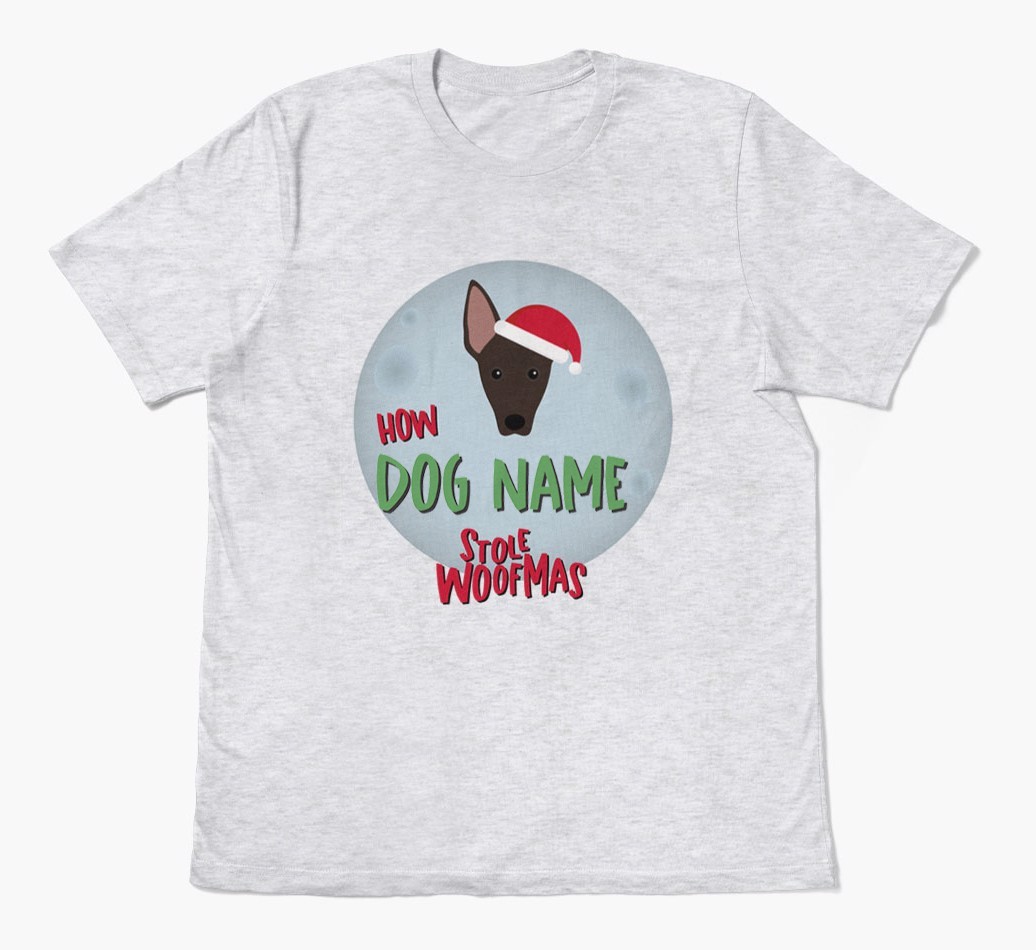 'How {dogsName} Stole Woofmas' - Personalised {breedFullName} Adult T-Shirt
