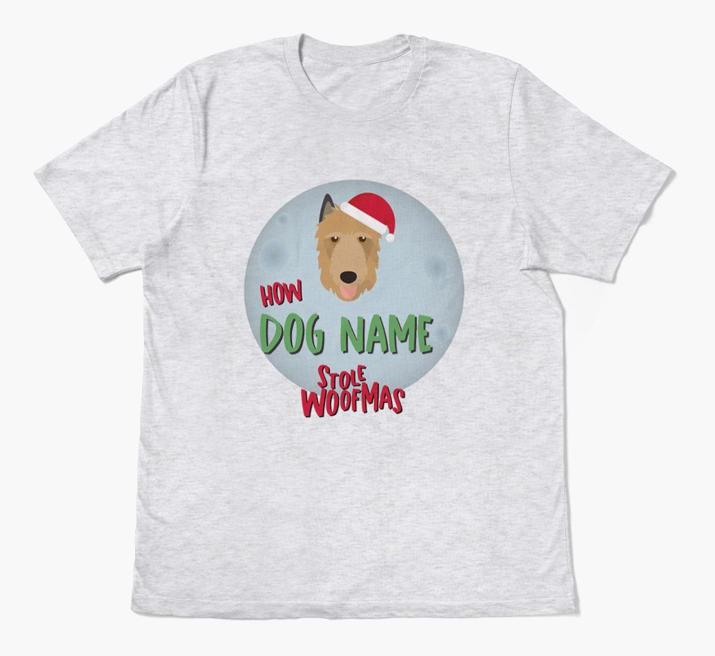 'How {dogsName} Stole Woofmas' - Personalized {breedFullName} Adult T-Shirt
