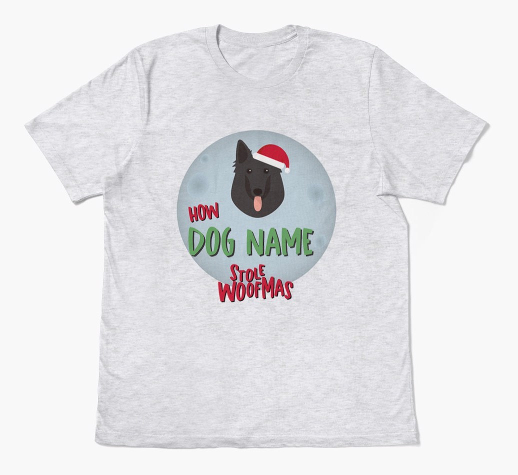 'How {dogsName} Stole Woofmas' - Personalised {breedFullName} Adult T-Shirt