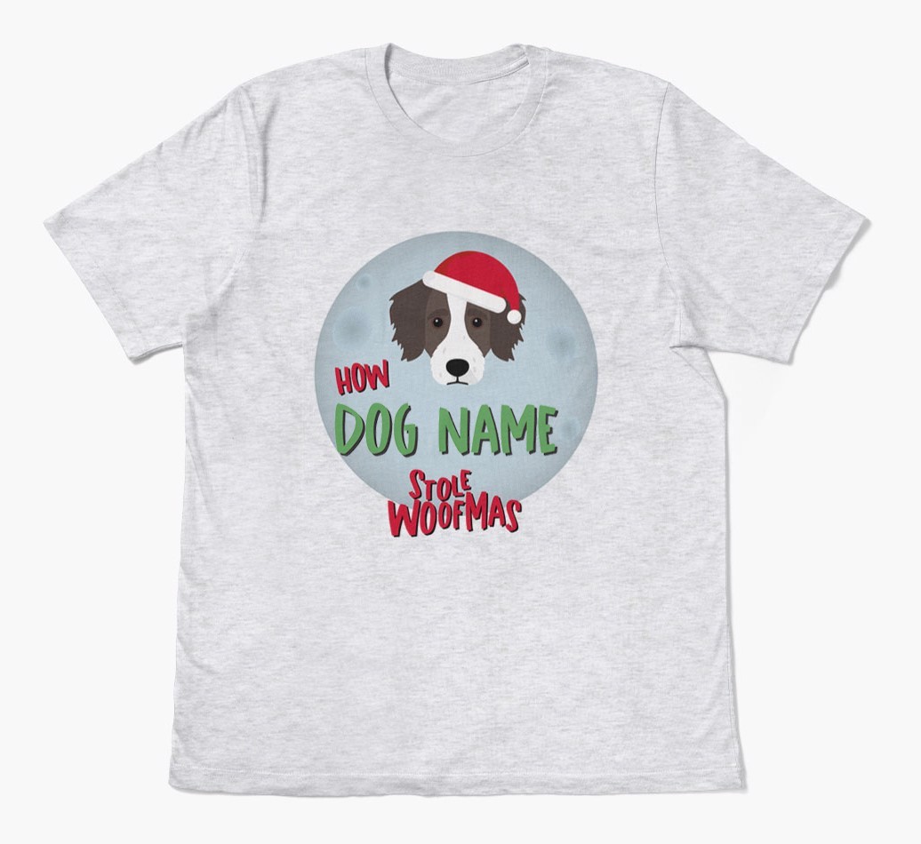 'How {dogsName} Stole Woofmas' - Personalised {breedFullName} Adult T-Shirt