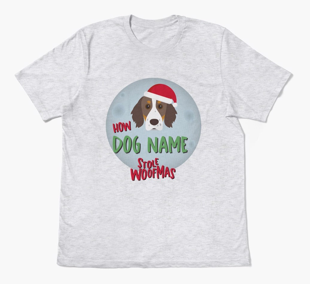 'How {dogsName} Stole Woofmas' - Personalised {breedFullName} Adult T-Shirt