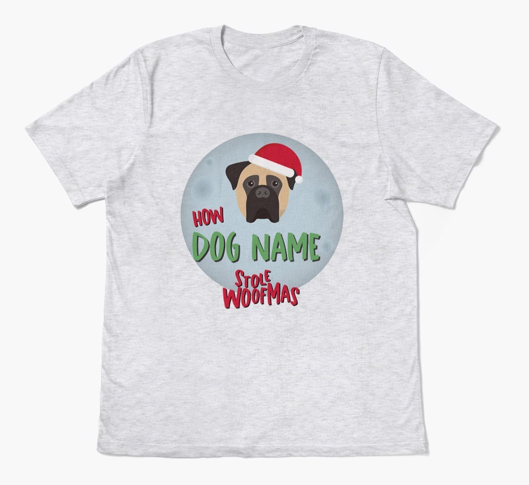 'How {dogsName} Stole Woofmas' - Personalised {breedFullName} Adult T-Shirt