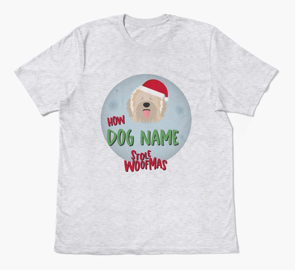 'How {dogsName} Stole Woofmas' - Personalised {breedFullName} Adult T-Shirt
