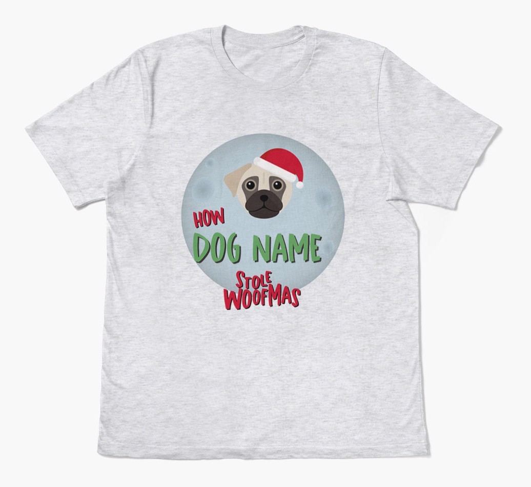'How {dogsName} Stole Woofmas' - Personalised {breedFullName} Adult T-Shirt
