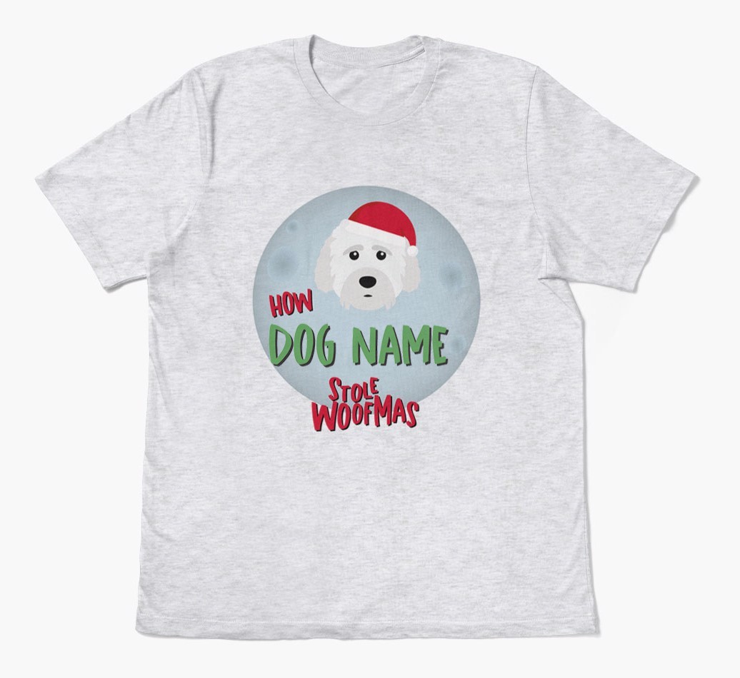 'How {dogsName} Stole Woofmas' - Personalised {breedFullName} Adult T-Shirt