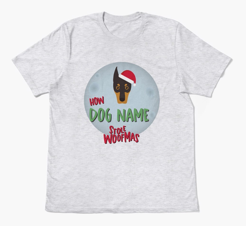 'How {dogsName} Stole Woofmas' - Personalised {breedFullName} Adult T-Shirt