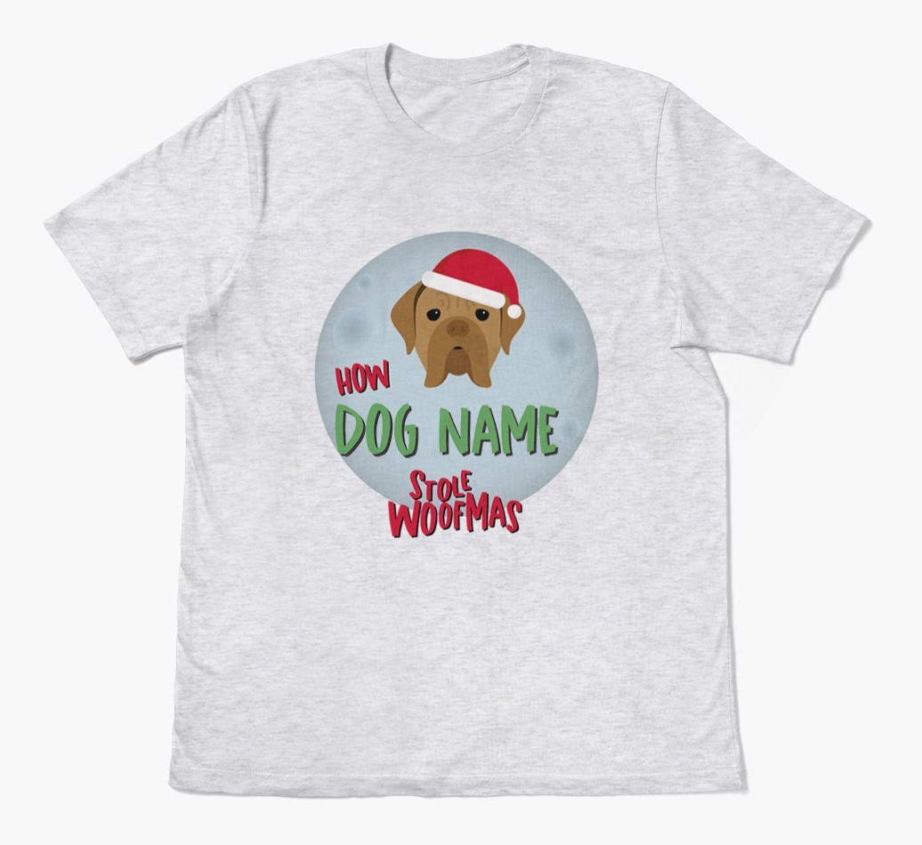 'How {dogsName} Stole Woofmas' - Personalised {breedFullName} Adult T-Shirt