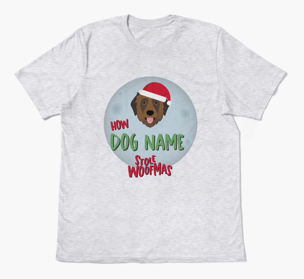'How {dogsName} Stole Woofmas' - Personalised {breedFullName} Adult T-Shirt